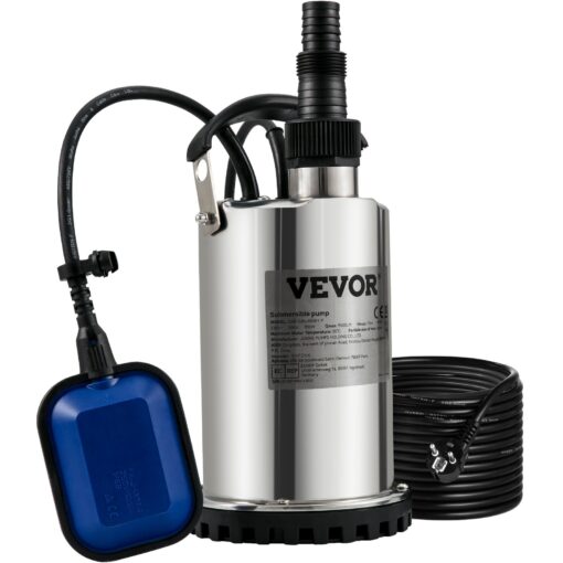 VEVOR 550W Submersible Water Pump with 10 m 33 ft Cord and Float Switch