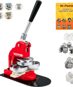 VEVOR 75 mm (3 inch) Button Maker Machine Kit with 500 Parts & Circle Cutter for DIY Badges
