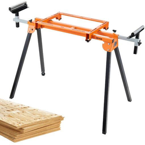 VEVOR Universal 200cm 79in Miter Saw Stand with Adjustable Mounting Brackets and Sliding Rail