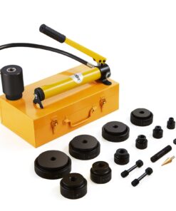 VEVOR 15-Ton Hydraulic Knockout Punch Driver Kit with 10 Dies for 12.7mm to 101.6mm (1/2"-4") Holes
