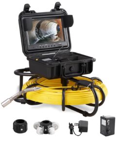 VEVOR Sewer Camera with 9-Inch 720p LCD Screen and 300 ft (91.5 m) Cable for Pipe Inspection