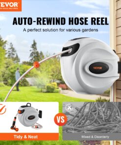 180° Swivel Wall-Mounted with Auto Rewind and 9-Pattern Nozzle