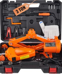 VEVOR 3 Ton (6600 lbs) Electric Scissor Car Jack Kit with Impact Wrench - Lifting Range 130-420 mm (5.1''-16.5'') for Sedans