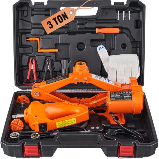 VEVOR 3 Ton 6600 lbs Electric Scissor Car Jack Kit with Impact Wrench Lifting Range 130 420 mm 51 165 for Sedans