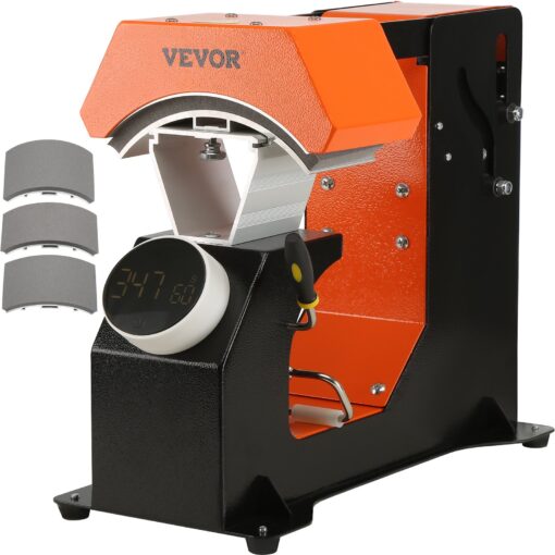 VEVOR Automatic Hat Heat Press with 3 Heating Pads 1625 x 8 cm 641 x 315 inches Sublimation Transfer Machine