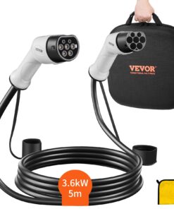 VEVOR Type 2 to Type 2 EV Charging Cable 16A 5m (16.4ft) 3.6kW TPU for Electric Vehicles