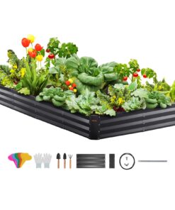 VEVOR Galvanized Raised Garden Bed Planter Box 240x120x28 cm (94.5x47.2x11 in) for Flower and Vegetable Growing