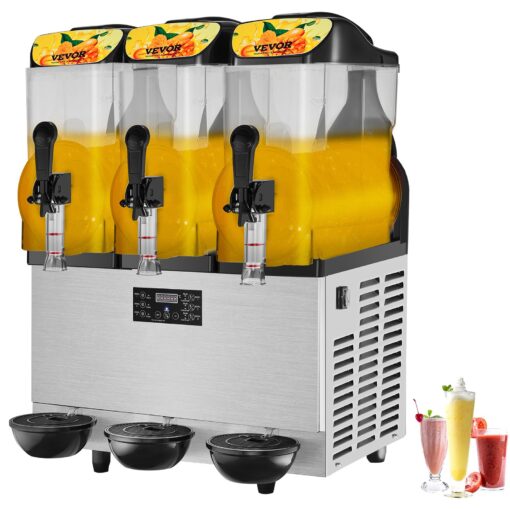 VEVOR Commercial Triple Bowl Slushy Machine 36L 3 x 12L 96 Gal