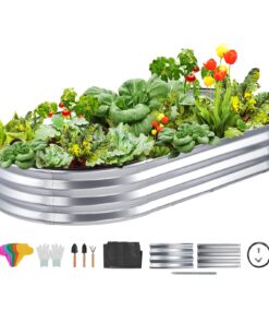 VEVOR Galvanized Metal Raised Garden Bed 1.83m x 0.93m x 0.28m (71.9in x 36.4in x 11in)