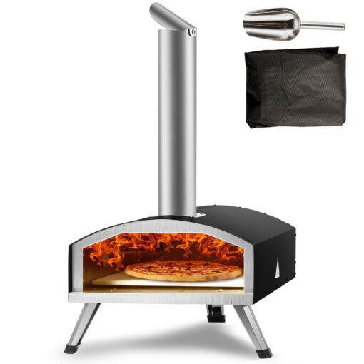 VEVOR 305 cm 12 inch Portable Outdoor Pizza Oven Wood Pellet Charcoal Fired