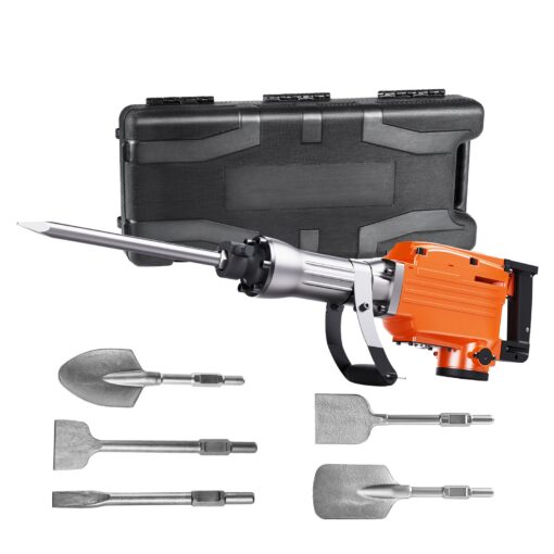 VEVOR 2200W Electric Demolition Jack Hammer with 6 Chisel Bits