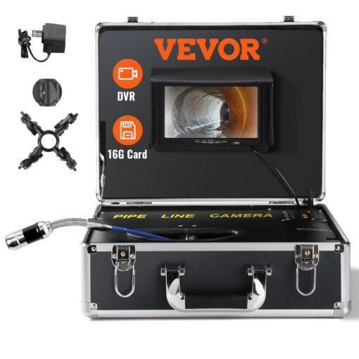 VEVOR Sewer Camera Pipe Inspection Camera with 7 inch 178 cm Screen and 1000TVL Resolution
