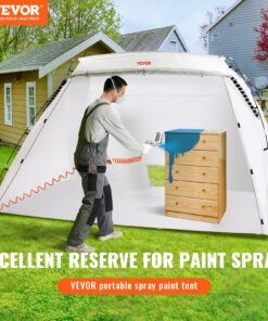 3x2.1x1.8m (10x7x6ft) Large Pop-Up Painting Booth with Built-In Floor & Mesh Screen