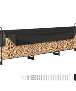 VEVOR Outdoor Firewood Rack with Waterproof Cover