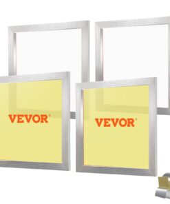 VEVOR Silk Screen Printing Kit with 50x50 cm (20x20 in) Aluminum Frames and 110 Mesh Count - 4 Pack