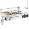 VEVOR Commercial Electric Countertop Buffet Food Warmer with Glass Shield