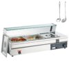 VEVOR Commercial Electric Countertop Buffet Food Warmer with Glass Shield   3x114L 3x12Qt Pans