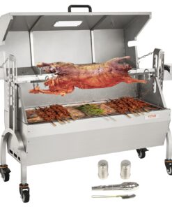 Гриль для Барбекю-Гриль VEVOR из Нержавеющей Стали с Регулируемой Высотой