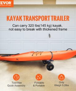 Detachable Canoe Trolley with 25 cm (10'') Solid Tires