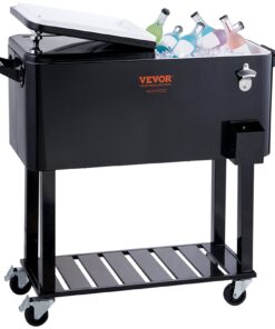 VEVOR 80 Quart (75.7 Liters) Rolling Ice Chest Cooler Cart