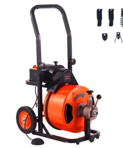 VEVOR Electric Drain Cleaner Machine with 30.5m (100 FT) x 12.7mm (1/2 In) Auto Feed