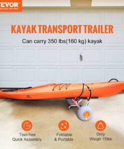 Foldable Canoe Trolley with 30 cm (12'') Tires