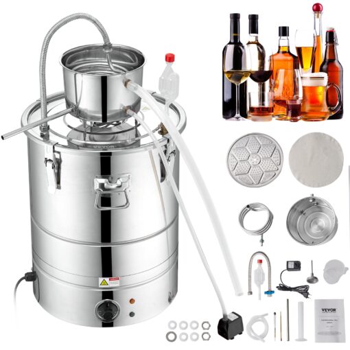 VEVOR 34L Electric Alcohol Distiller with Thumper Keg Water Pump