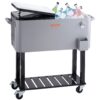 VEVOR 80 Quart 757 Liters Rolling Ice Chest Cooler Cart with Wheels