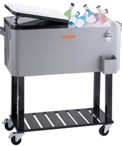 VEVOR 80 Quart (75.7 Liters) Rolling Ice Chest Cooler Cart with Wheels