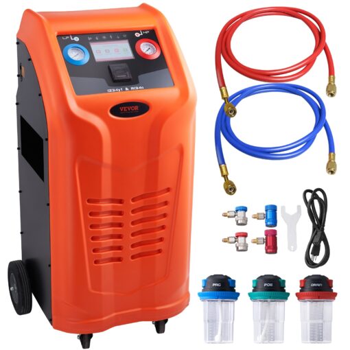 VEVOR Fully Automatic Dual Cylinder Refrigerant Recovery and Recharging Machine for Automotive AC Built in Compressor