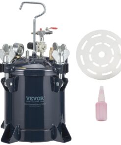 VEVOR 10L (2.5 Gallon) Adjustable Spray Paint Pressure Pot Tank with Metal Rack & Leak Repair Sealant for Resin Casting and Industrial Use