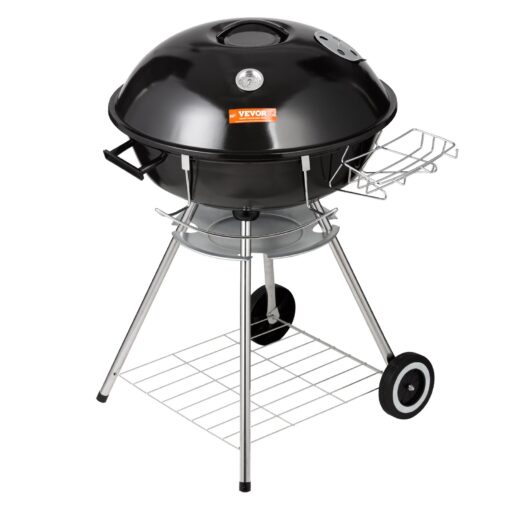 VEVOR 56 cm 22 inch Kettle Charcoal Grill with Thermometer and Ash Catcher