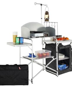 VEVOR Portable Camping Kitchen Table with Cupboard