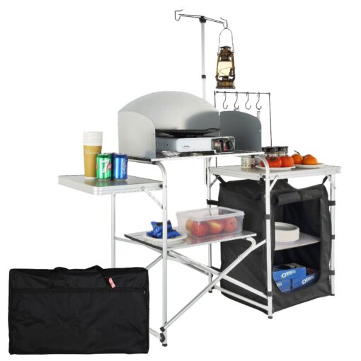 VEVOR Portable Camping Kitchen Table with Cupboard