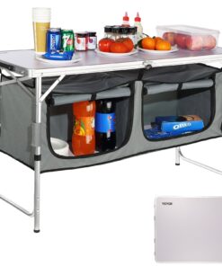 VEVOR Portable Camping Kitchen Table with Adjustable Heights - 3 Levels (55 cm