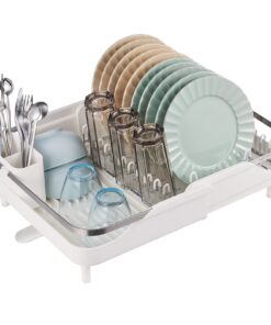 VEVOR Expandable Stainless Steel Dish Drying Rack with 360° Drainage