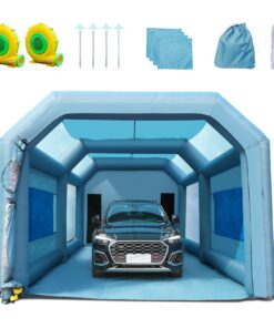 VEVOR Inflatable Spray Booth Car Paint Tent with Filter System and 2 Blowers - Durable Oxford Cloth & PVC