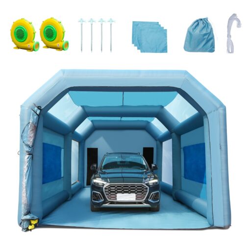 VEVOR Inflatable Spray Booth Car Paint Tent with Filter System and 2 Blowers Durable Oxford Cloth PVC