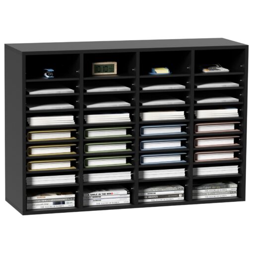 VEVOR Wood Literature Organizer with 36 Adjustable Compartments