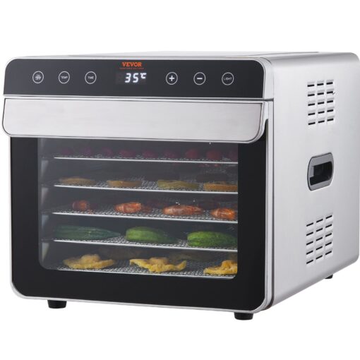 VEVOR 700W Stainless Steel Food Dehydrator with 6 Trays