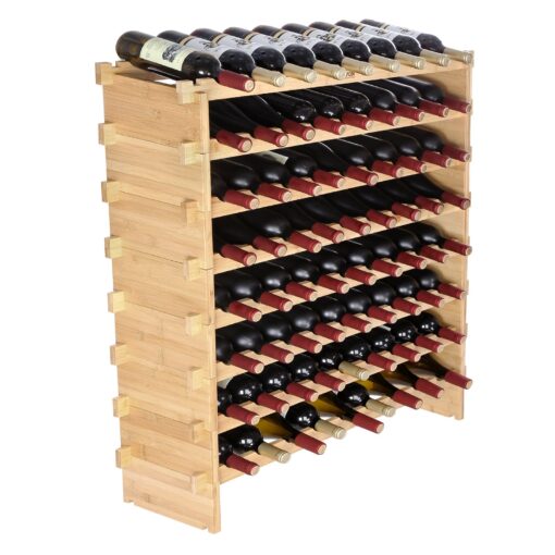 VEVOR Stackable Bamboo Wine Rack for 72 Bottles