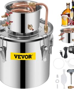 Vevor 5 Gallon (19L) Moonshine Still Kit with Water Pump - Stainless Steel & Copper Alcohol Distiller for Whiskey