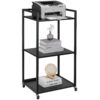 VEVOR Black 3 Tier Adjustable Printer Stand with Wheels