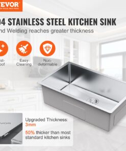 304 Stainless Steel Drop-In Undermount Single Bowl Basin with Accessories