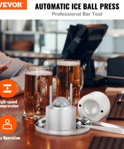 60mm (2.4 Inch) Aircraft Aluminum Ice Ball Maker with Tong and Drip Tray for Whiskey