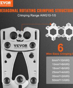 6-50 mm² (10-1/0 AWG) with Wire Cutter