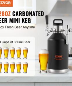 128oz (4L) Stainless Steel Mini Keg with CO2 Regulator
