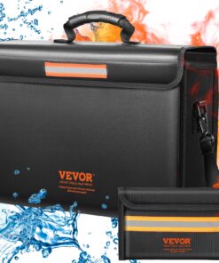 VEVOR Fireproof and Waterproof Document Storage Box Set with Lock - 39x31.5x35.5 cm (15.35x12.4x13.98 in)