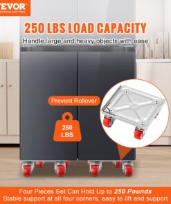 250 lbs (113 kg) Capacity with 360° Swivel Wheels & Carbon Steel Construction