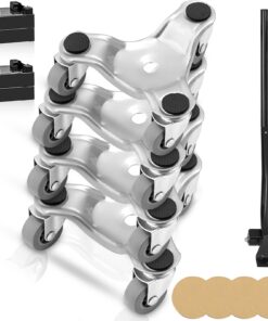 VEVOR 4-Pack 15 cm (6-Inch) Steel Tri-Dolly Set with 360° Swivel PP Wheels